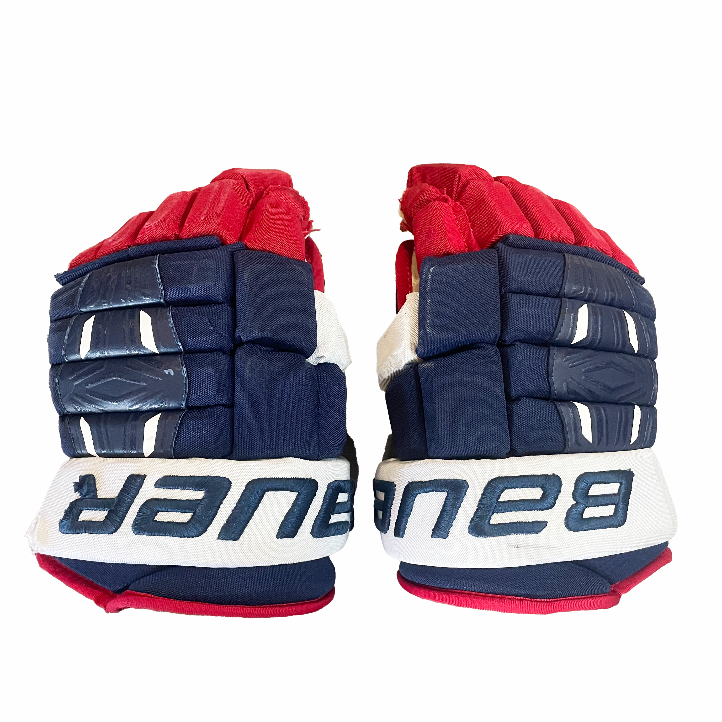 Bauer Pro Series - Gants NCAA Pro Stock d'occasion (bleu marine/rouge/blanc)